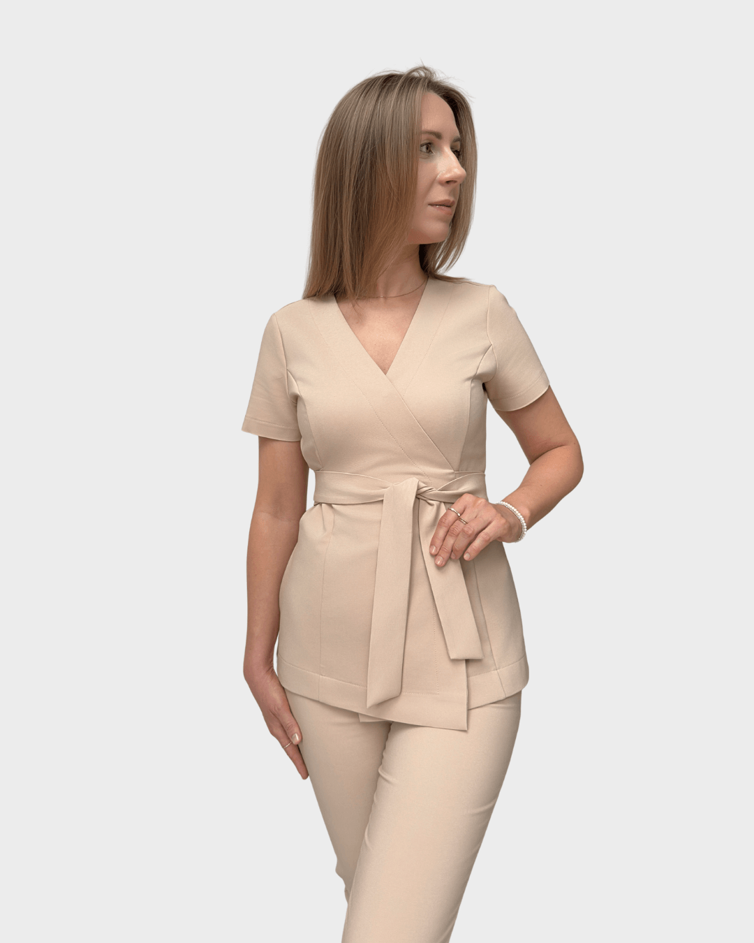 Beauty Uniform Top Charlotte - Cappuccino